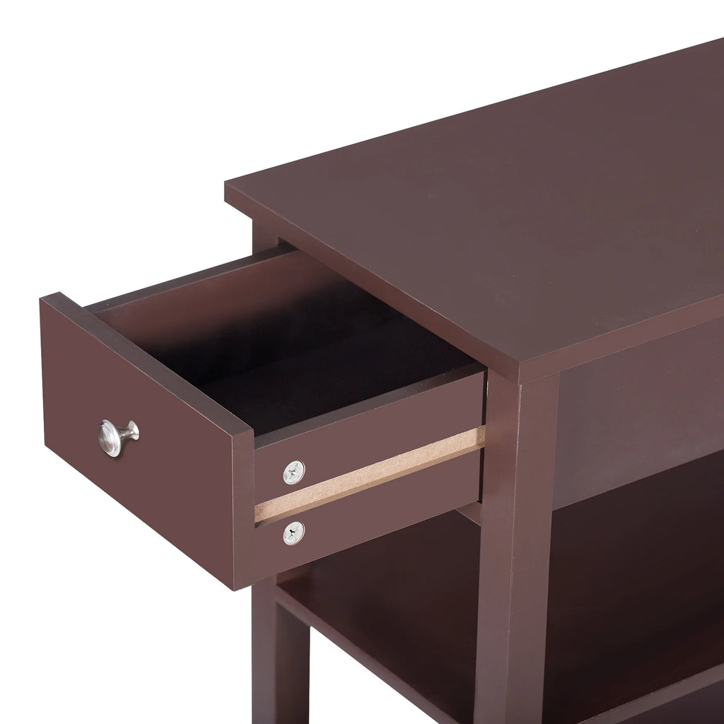 Set of 2 3-Tier Brown Side Table X324345