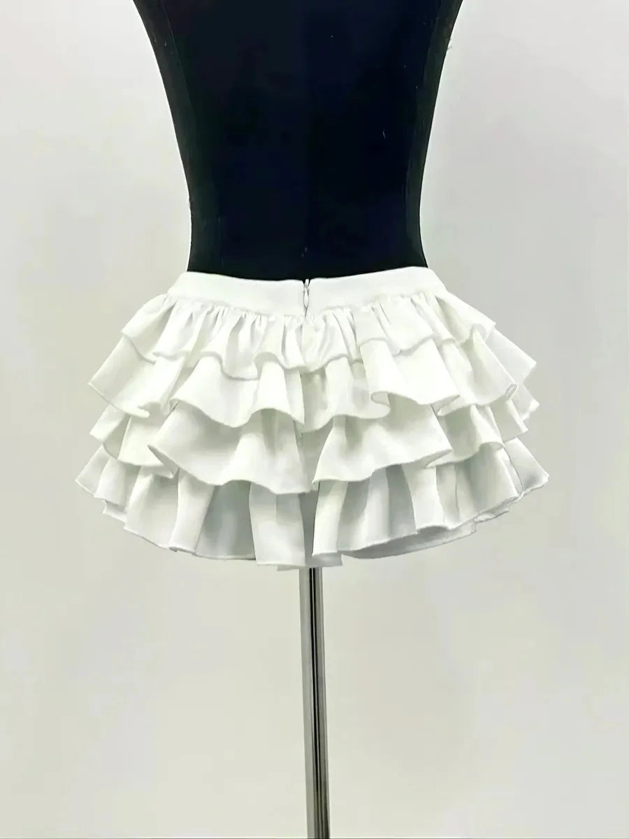 Silky Ribbon Ruffle Shorts J60115