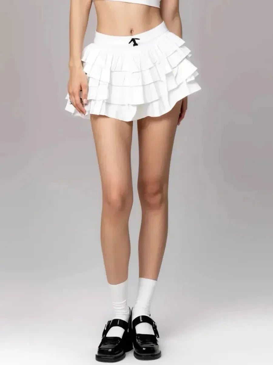 Silky Ribbon Ruffle Shorts J60115
