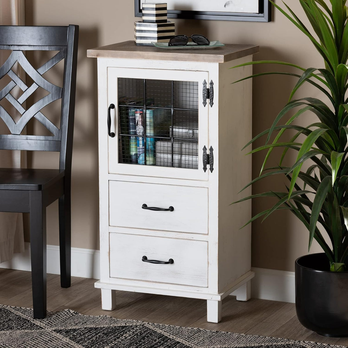 White/Oak Brown Shelving and Cabinets R93024