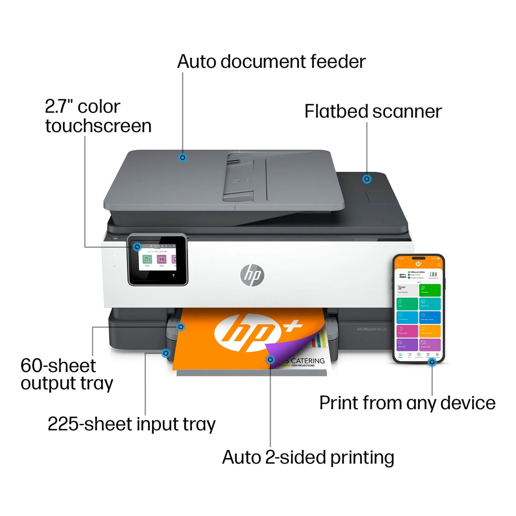 HP OfficeJet 8022e All-in-One Wireless Color Inkjet Printer T206492