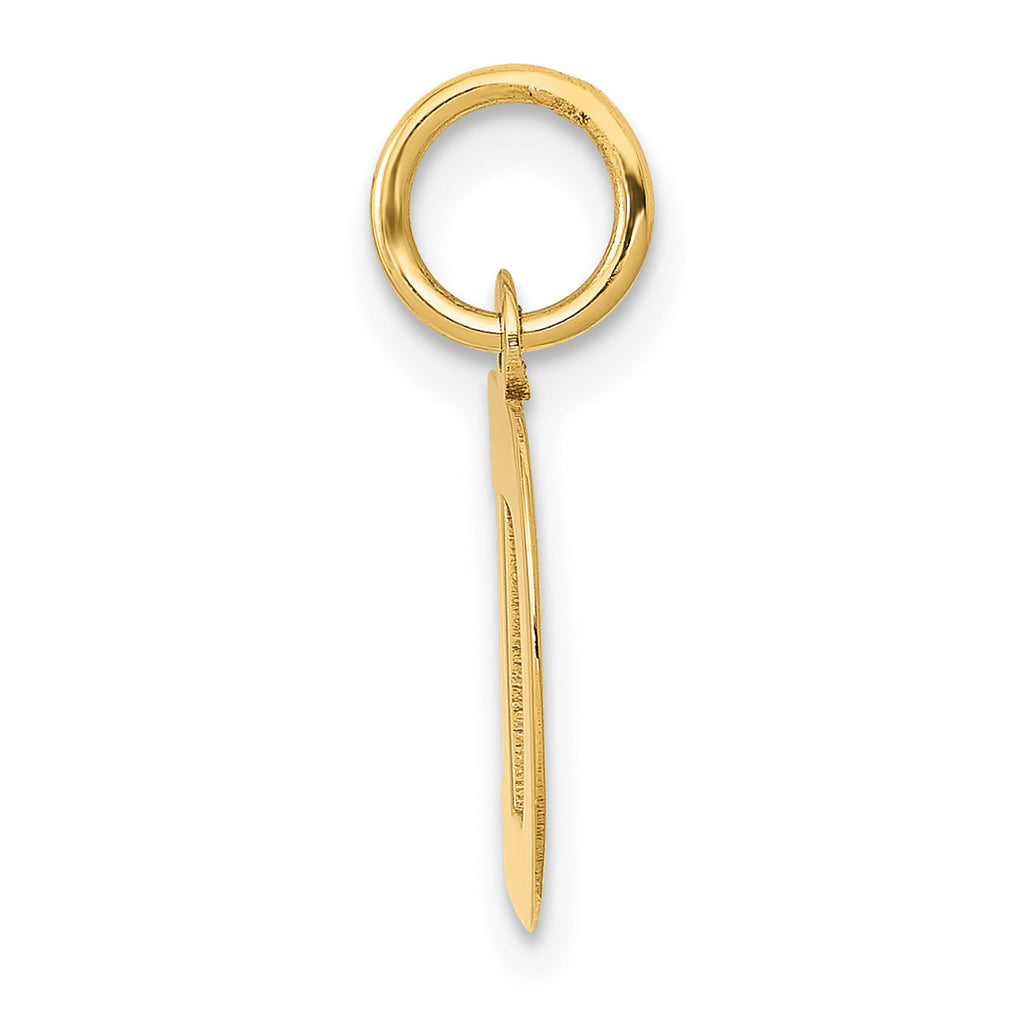 14K Yellow Gold Block Letter D Initial Pendant Charm with Rope Chain Necklace 16'' Q13161