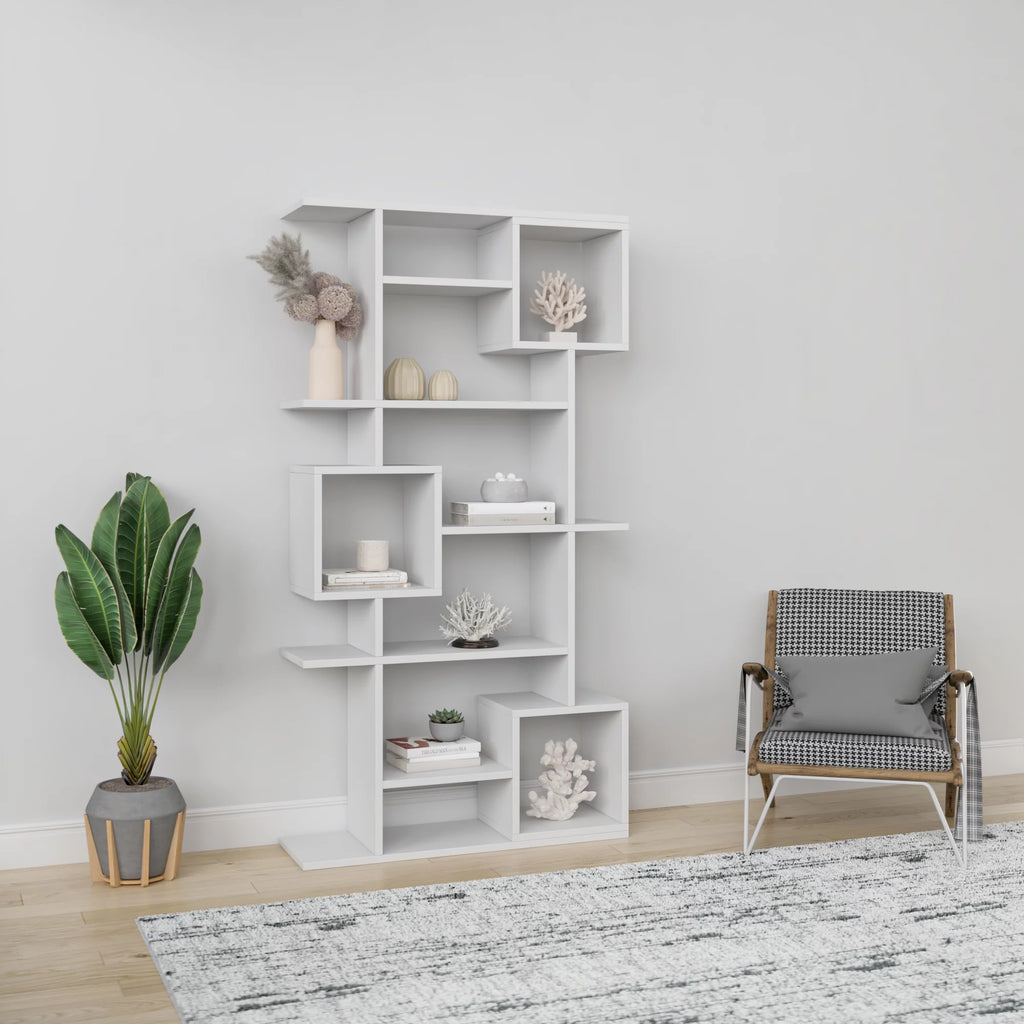 White Multiple Tier Open Shelf Bookcase F264526