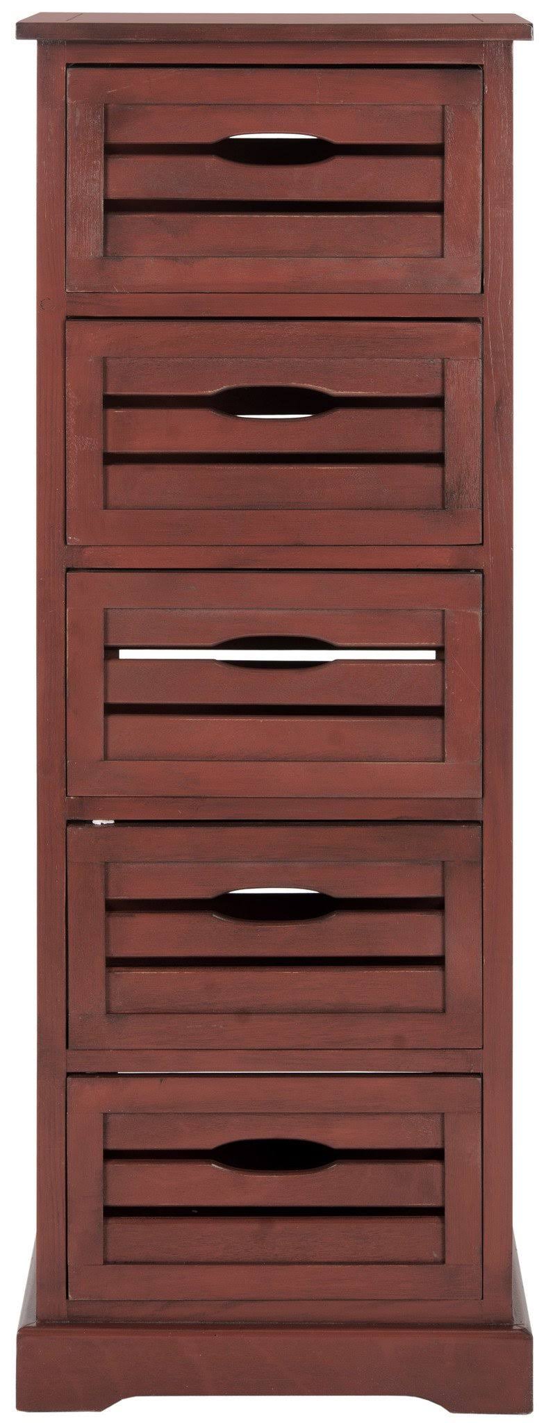 Red 5 Drawer Cabinet Q37208