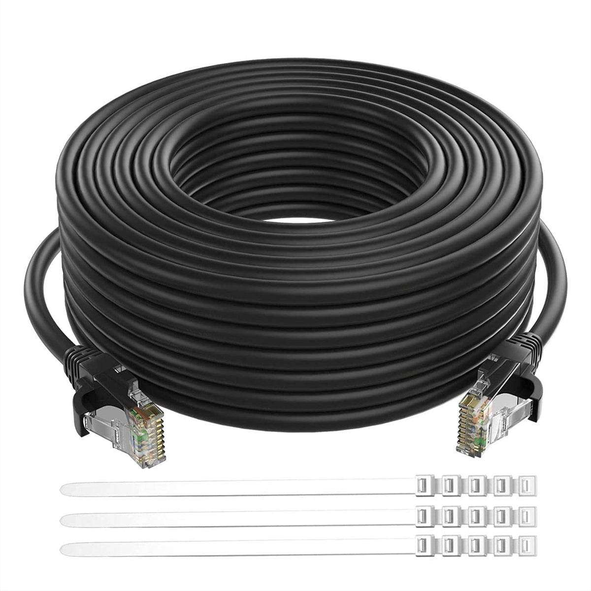 Cat6 Ethernet Cable 200 Feet Grey UTP RJ45 Internet Cable with 15 pcs Ties X5206