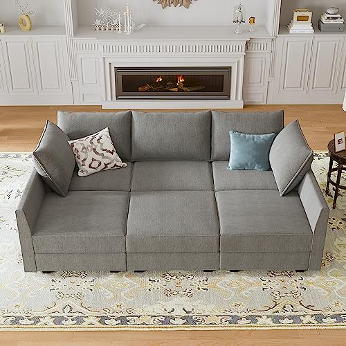 Aqua Blue Modular Sleeper Sectional Sofa with Storage M1044