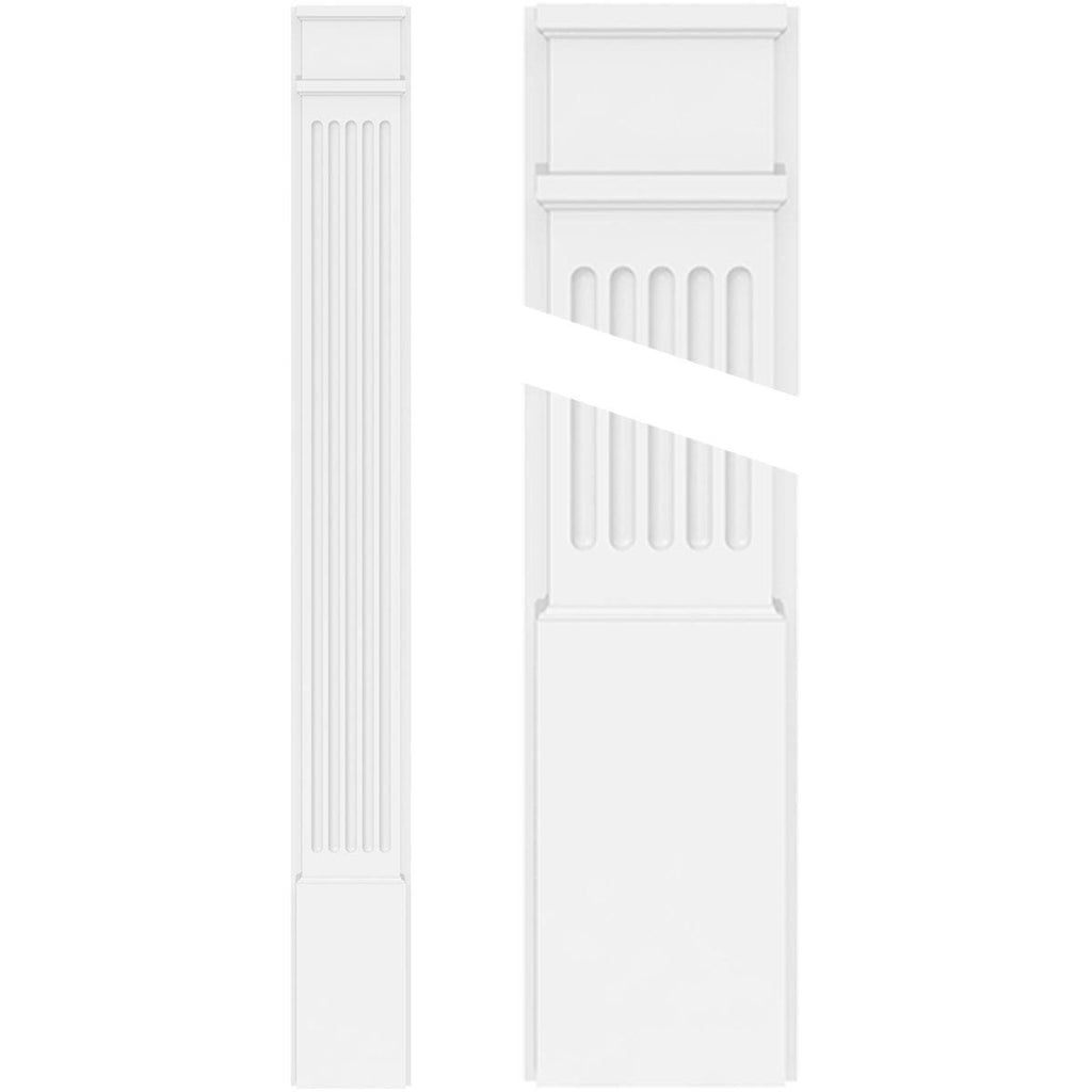 Fluted PVC Pilaster with Decorative Capital & Base (Pair) X402