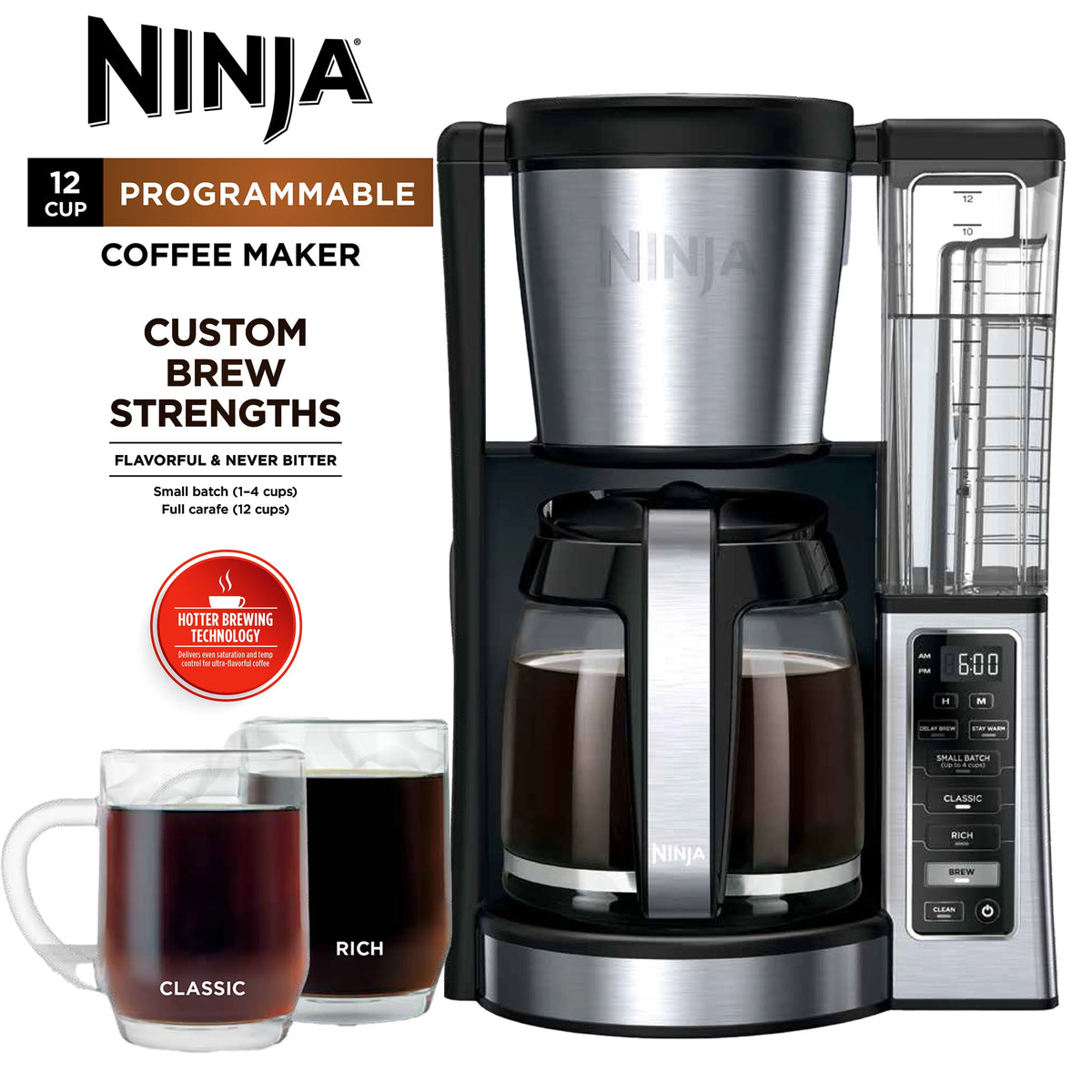 12-Cup Programmable Coffee Maker with Glass Carafe Q92706