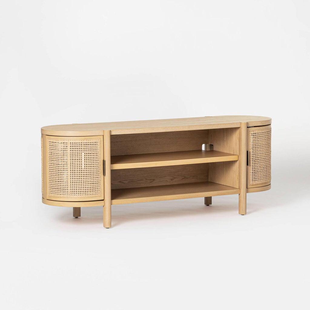 Natural Caned Door TV Stand F651579
