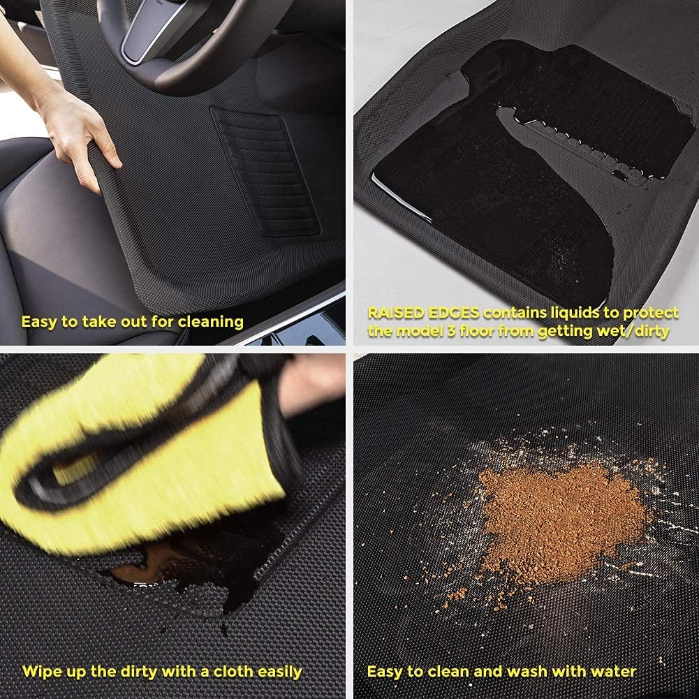 Floor Mats for Tesla Model 3, All Weather Anti-Slip Waterproof Floor Liners, 3 Pieces/Set F70546