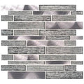 11.73 in. x 11.61 in. x 8mm Glass Metal Mesh-Mounted Mosaic Tile L853079