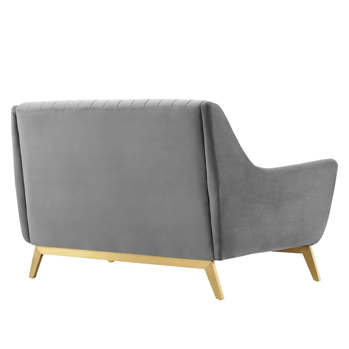 Gray Channel Tufted Performance Velvet Loveseat C9905