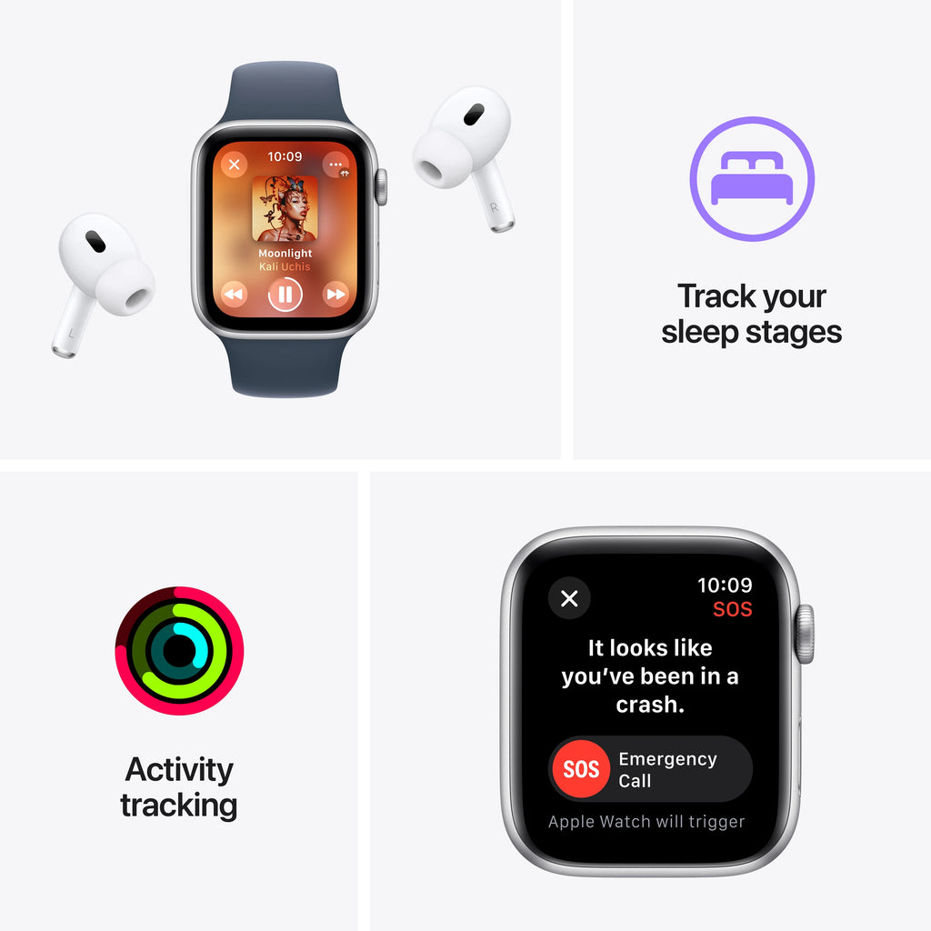 Starlight Aluminum Case Apple Watch SE GPS 44mm with Starlight Sport Band D330