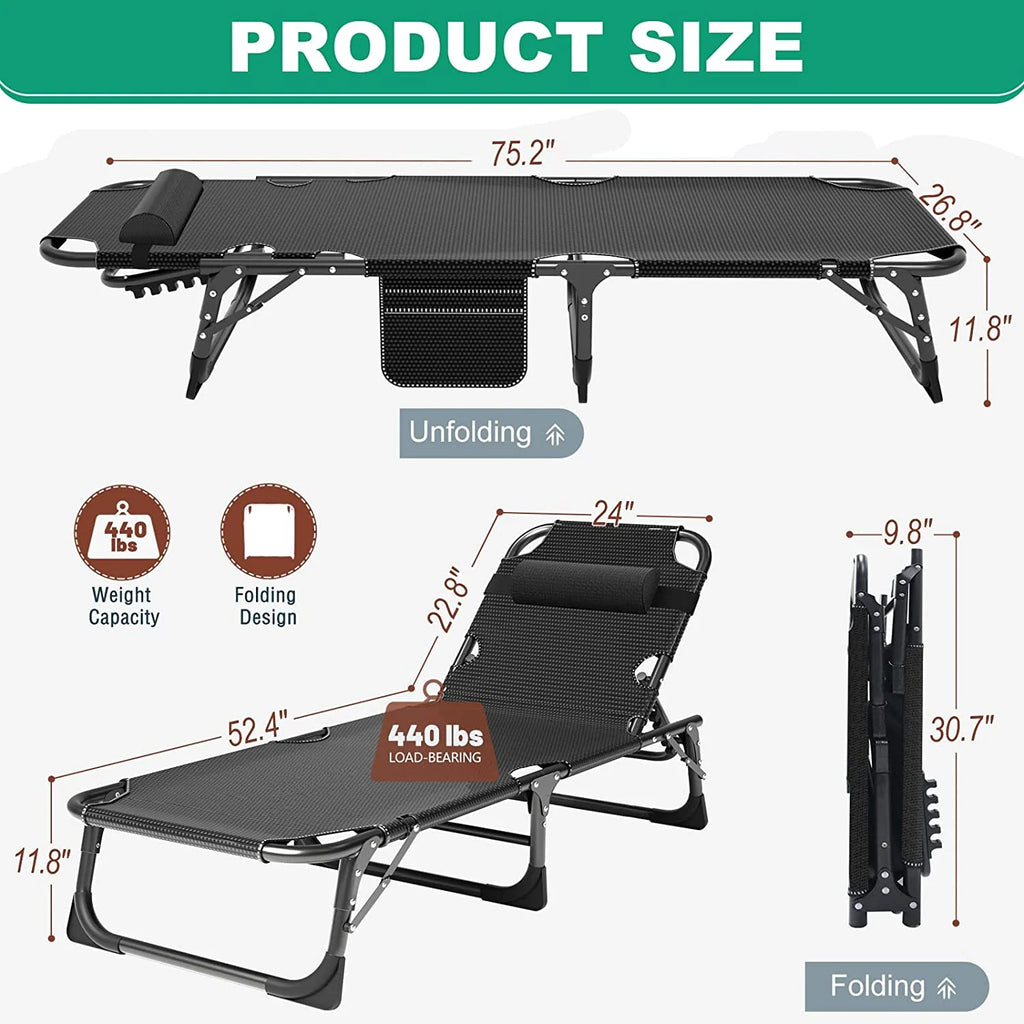 Folding Sleeping Cot with Mattress and Pillow U845352