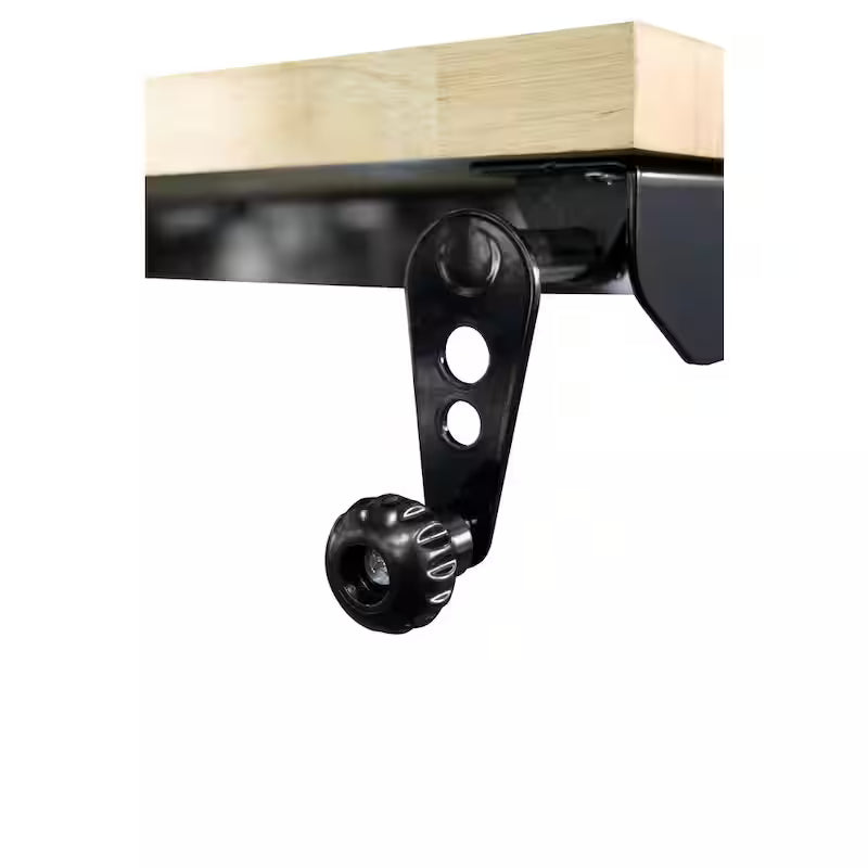 Black Adjustable Height Solid Wood Top Workbench Table X601430