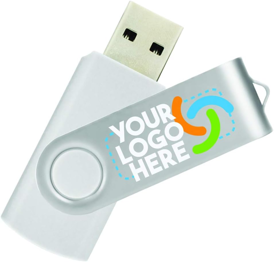 Blue Body/Silver Clip 500 Pack Custom USB Flash Drives E1409
