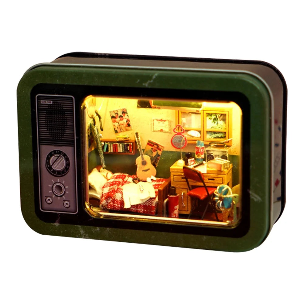 DIY Box Theater Wood Doll House Kit Mini Furniture Casa Roombox Toy T9097