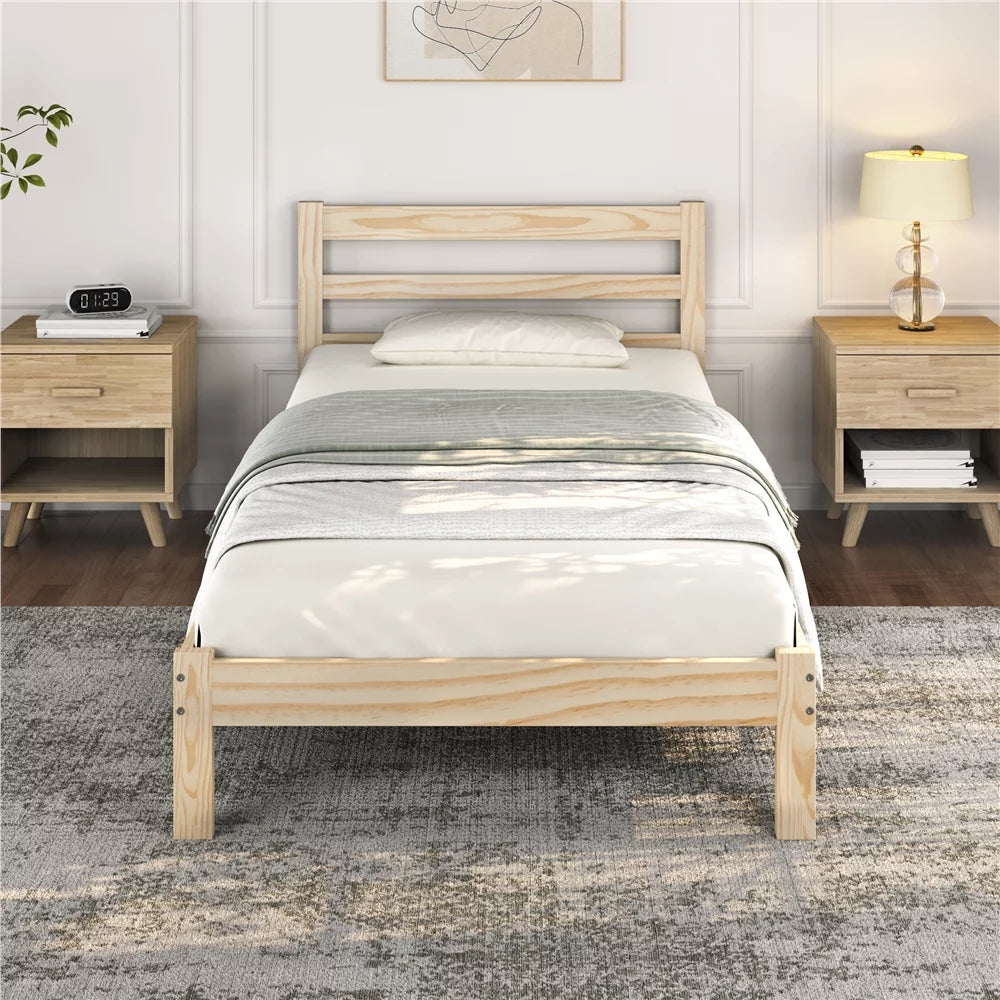 Queen Wooden Platform Bed Frame with Headboard M468772