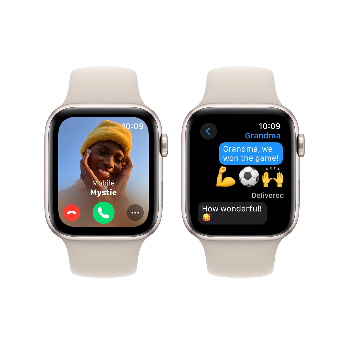 Starlight Aluminum Case Apple Watch SE GPS 44mm with Starlight Sport Band D330