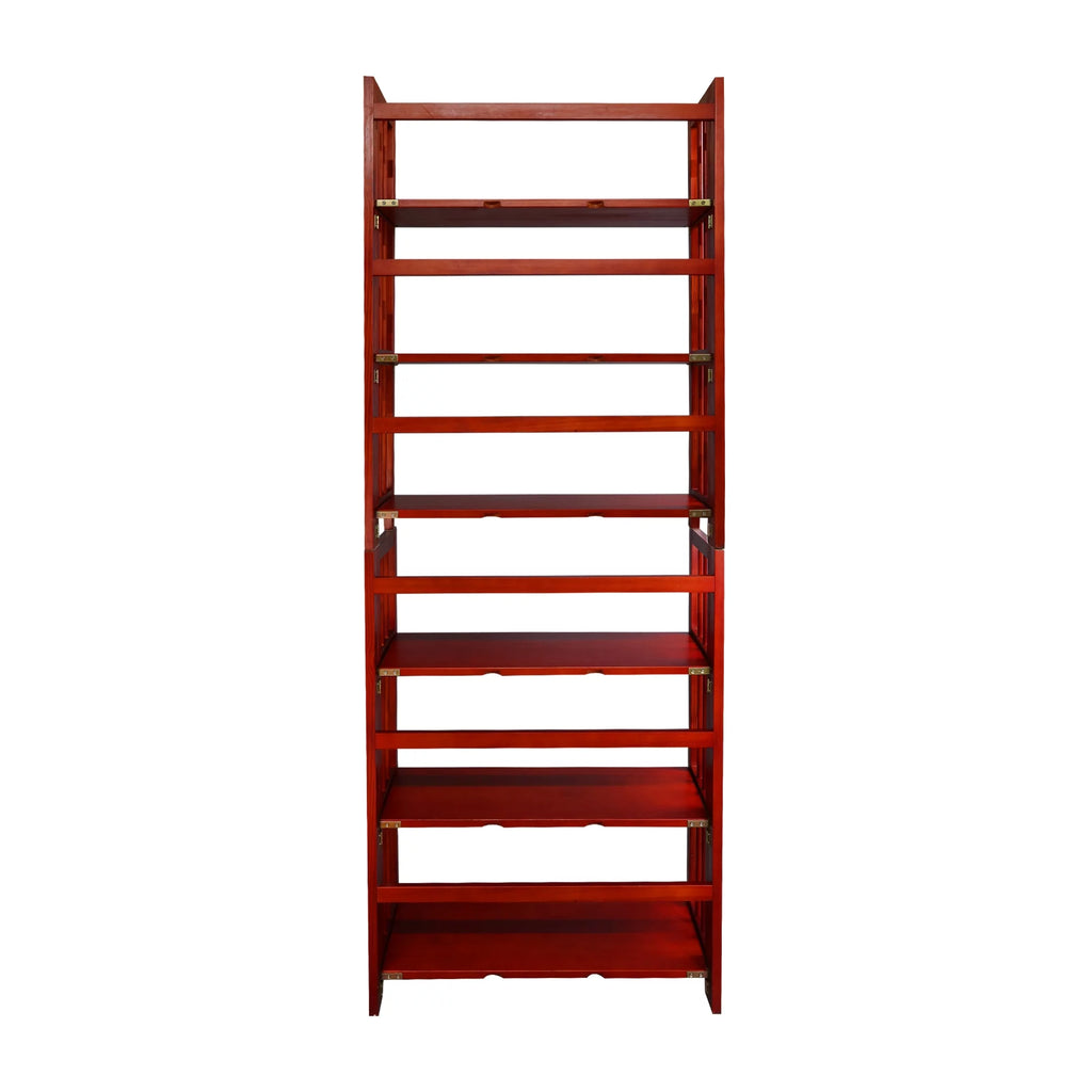 3-Shelf Folding Stackable Bookcase, Mahogany F405