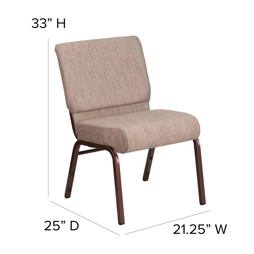 Beige Fabric Stacking Church Chair J100