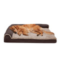 Two-Tone Faux Fur Suede Chaise Lounge Dog Bed X804