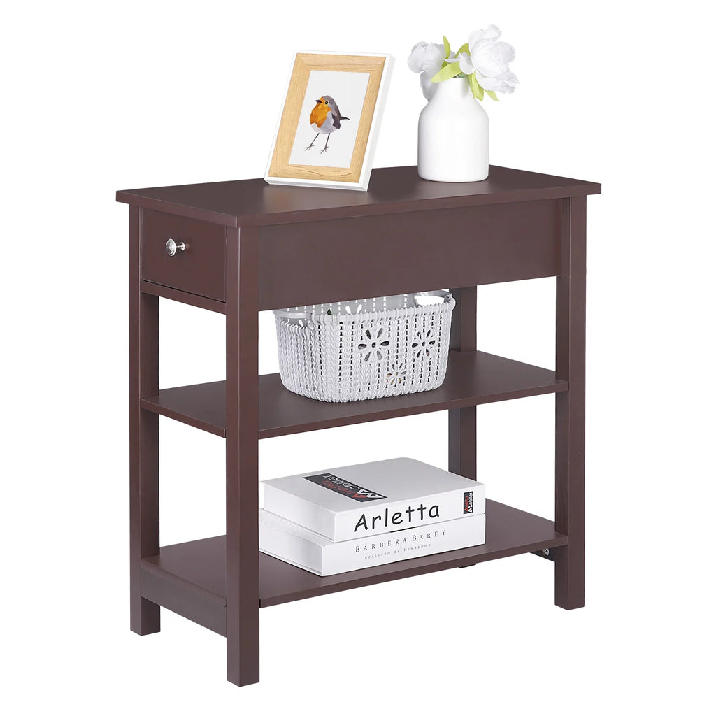 Set of 2 3-Tier Brown Side Table X324345