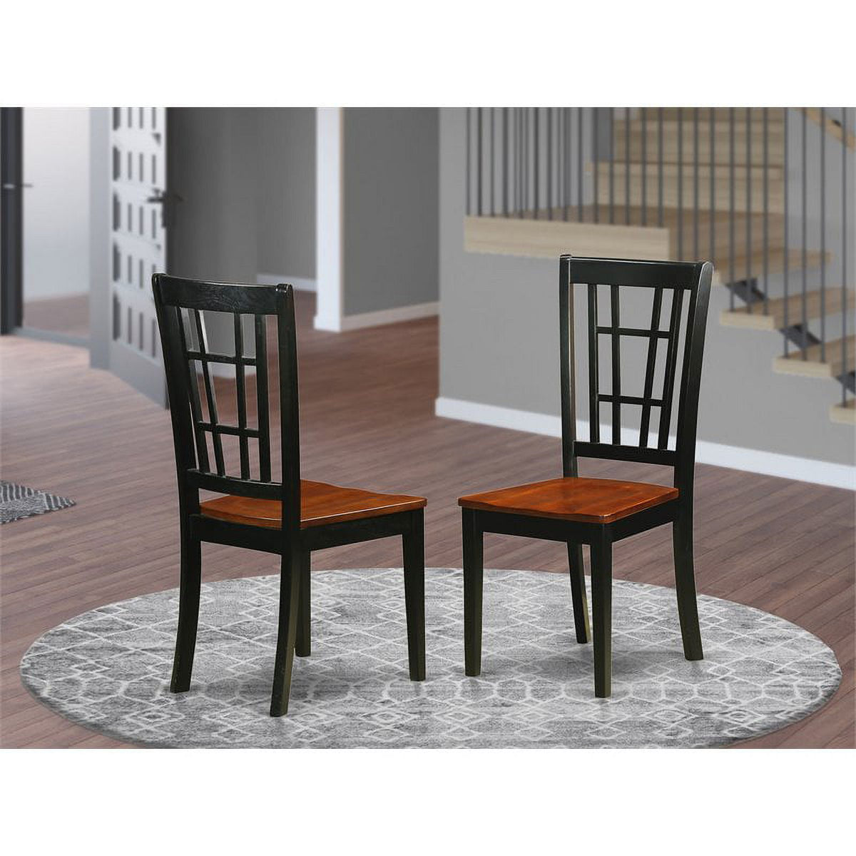Black/Cherry Wood Dining Chairs (Set of 2) N337472