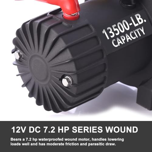 13500lb Waterproof Electric Synthetic Rope Winch with Hawse Fairlead N9023