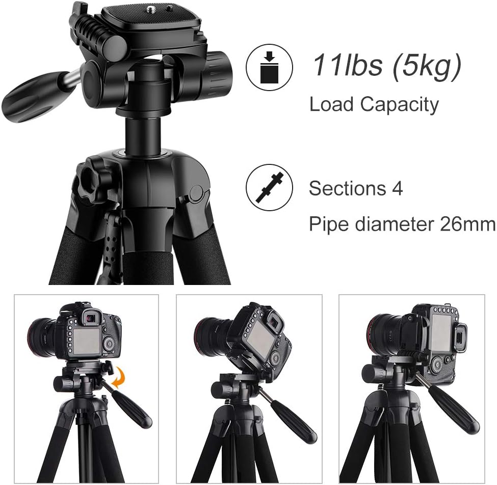 70cm Portable Aluminum Tripod with 3-Way Pan Tilt Head G735
