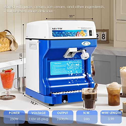 Commercial Electric Ice Shaver Snow Cone Maker 260lb/h M41791