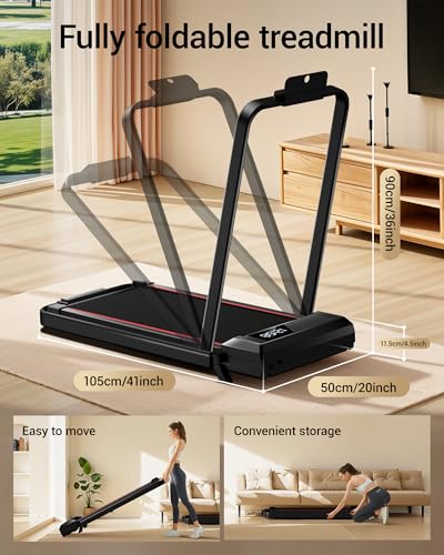 14% Incline Walking Pad Treadmill, 3-in-1 Portable Folding Treadmill with 2.5 HP Quiet Brushless W537145