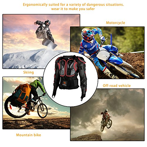 Black L Removable Full Body Armor Motorcycle Jacket V6692