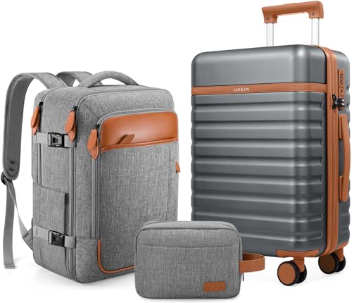 3 Piece PC Hardside Carry On Luggage Set with Spinner Wheels and TSA Lock X5449