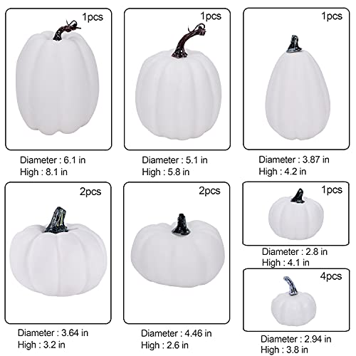 12 Pcs Assorted Sizes Artificial Pumpkins H322471