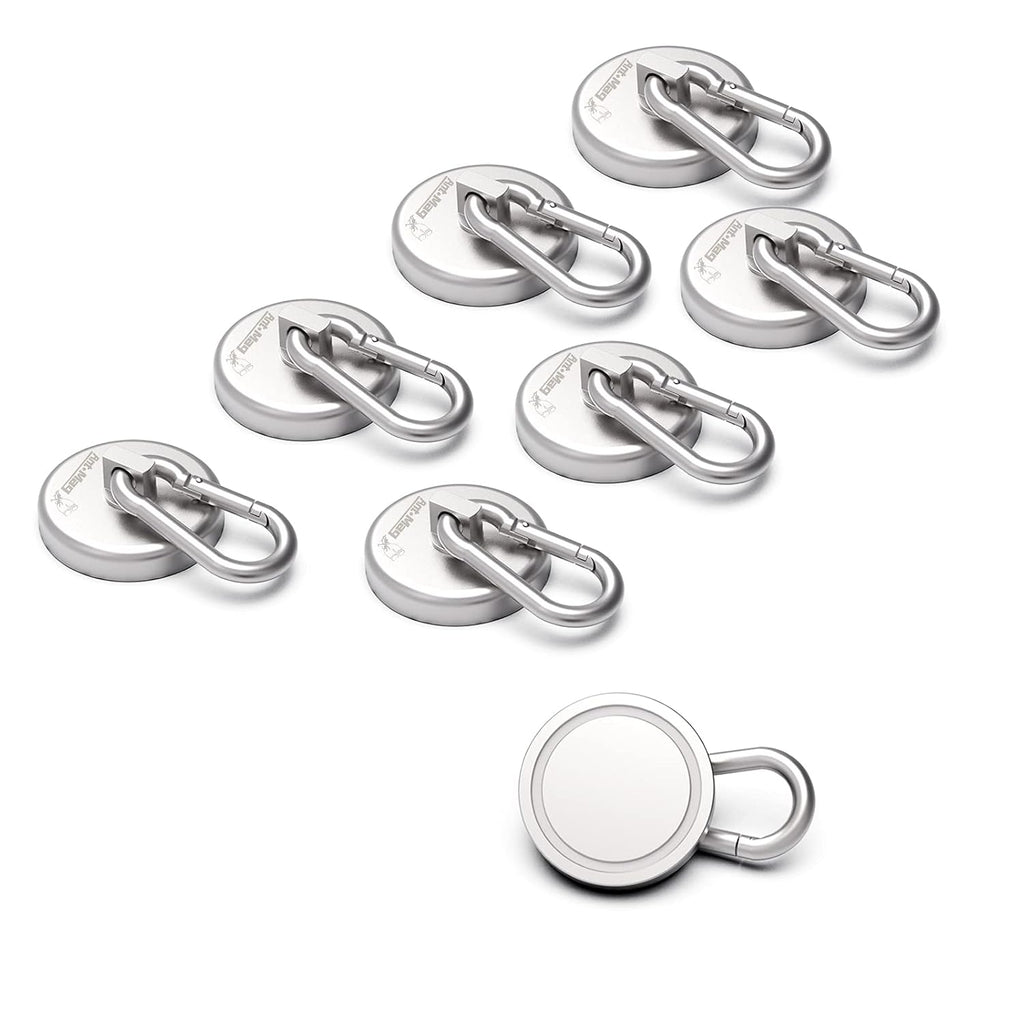 Magnetic Hooks with Carabiner Hook, 8 Pack Black D406063
