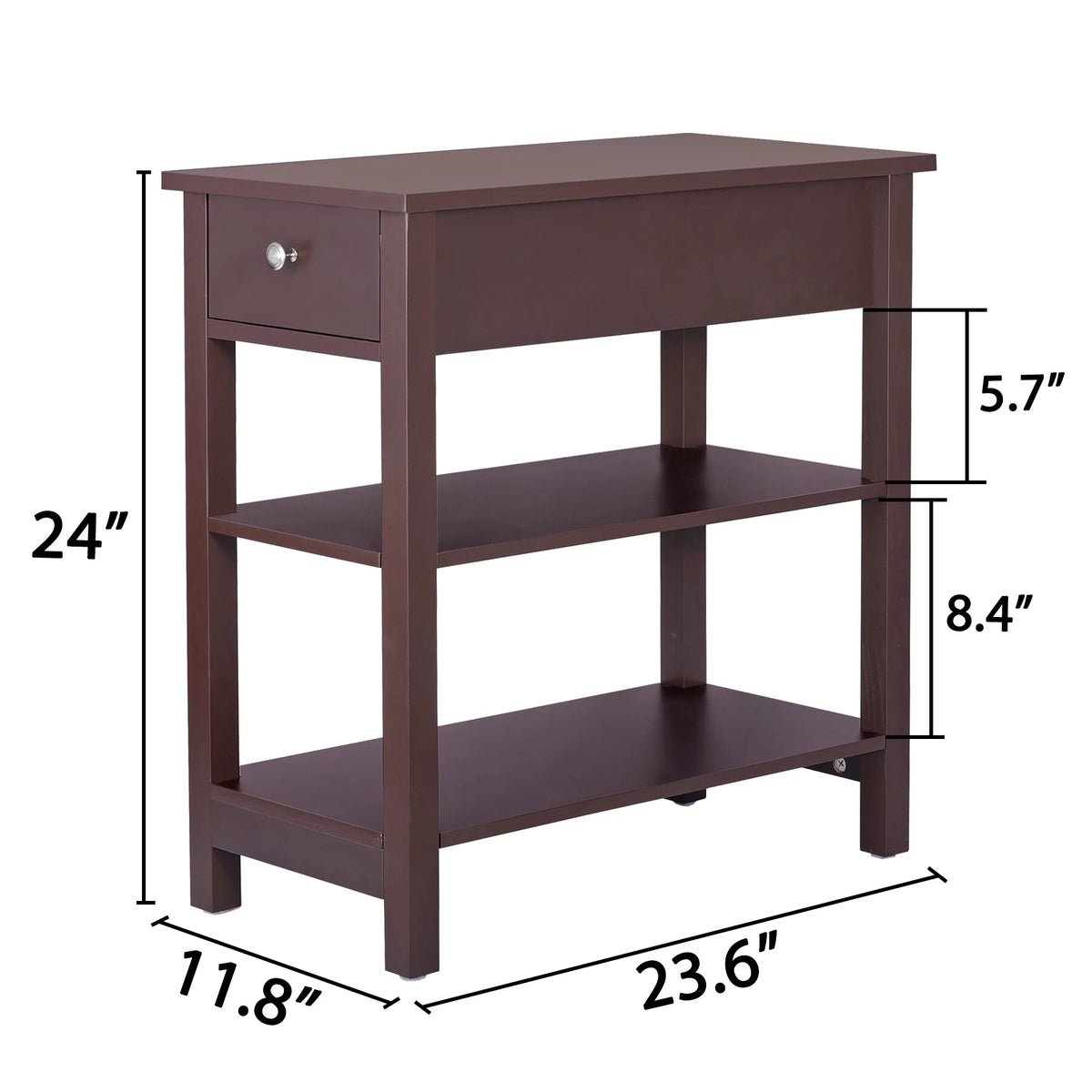 Set of 2 3-Tier Brown Side Table X324345