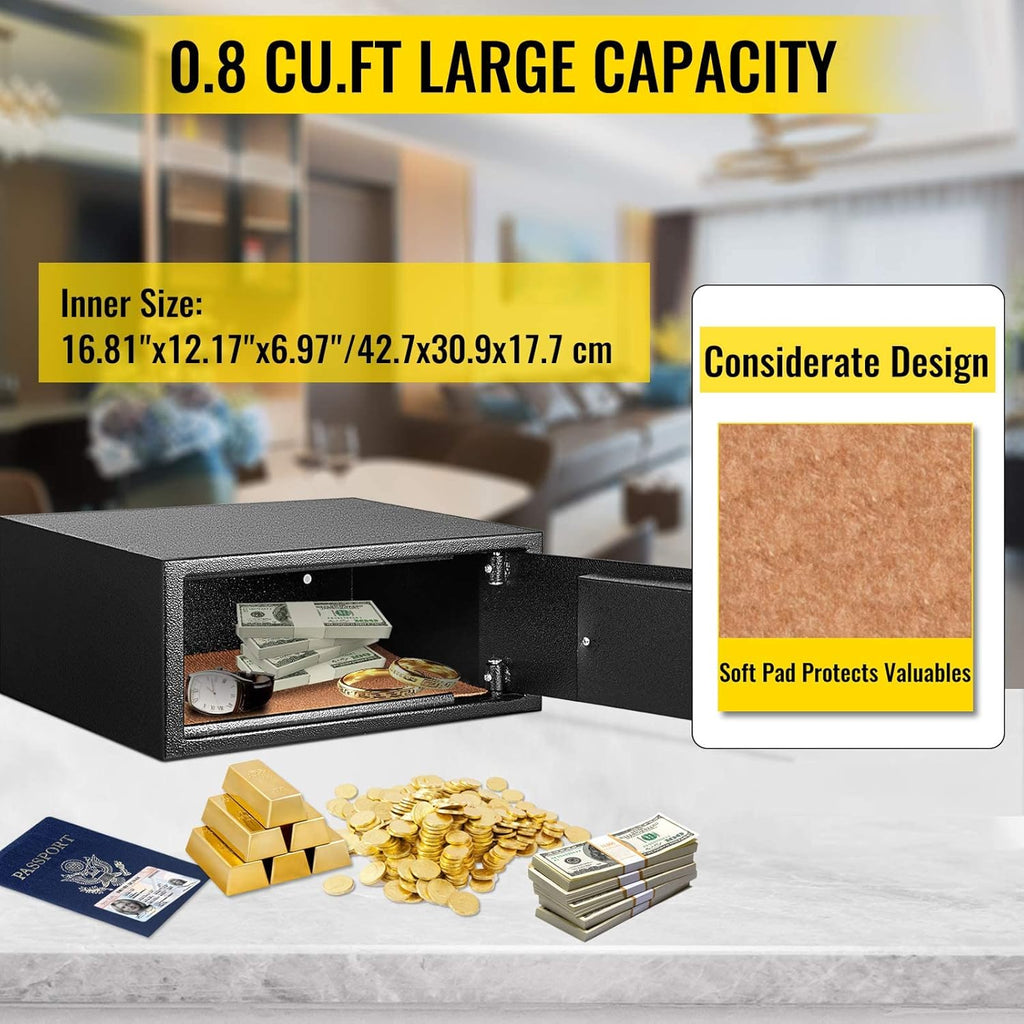 0.8 Cubic Feet Carbon Steel Digital Safe Box with Two Keys M356719