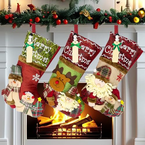 Set of 3 Christmas Stockings T18890