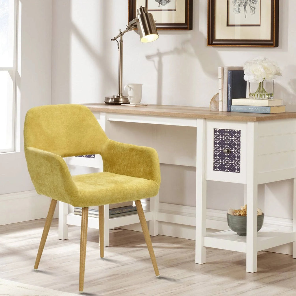 Linen Dining Chair (Set of 2) (Yellow) U400748