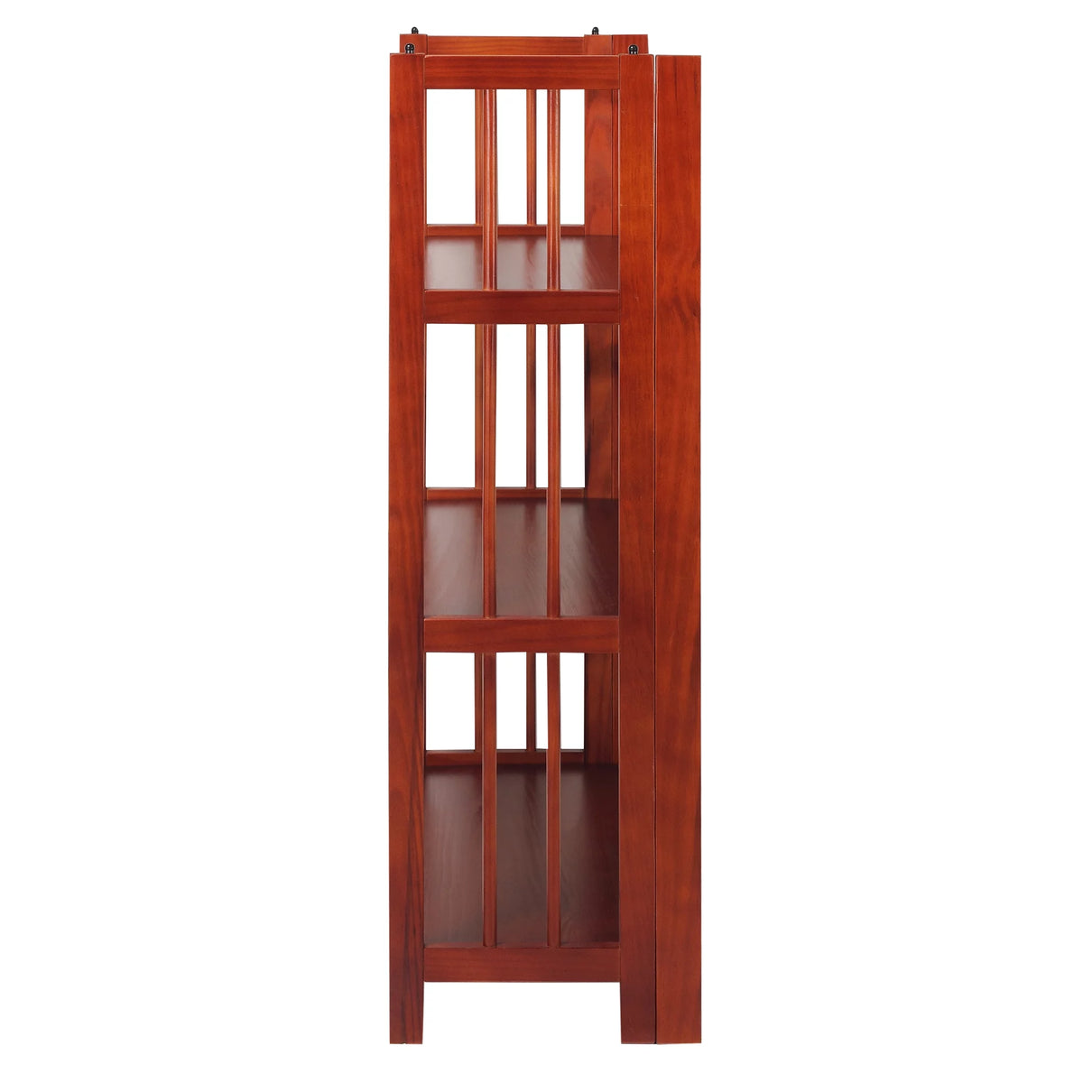 3-Shelf Folding Stackable Bookcase, Mahogany F405