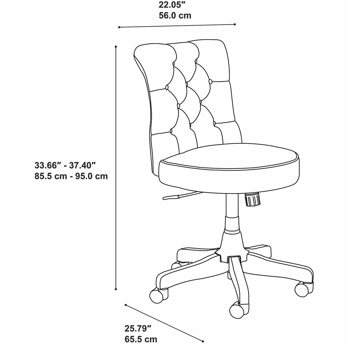 Antique White Leather Tufted Office Chair R67863