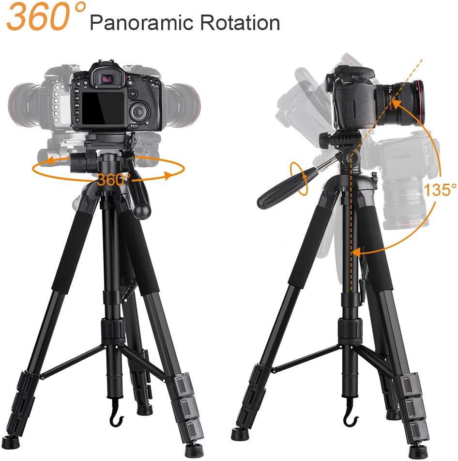 70cm Portable Aluminum Tripod with 3-Way Pan Tilt Head G735