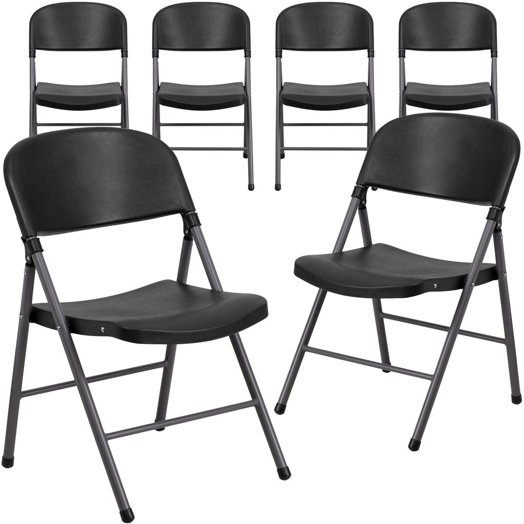6 Pk 330 lb. Capacity Plastic Folding Chair Z890156