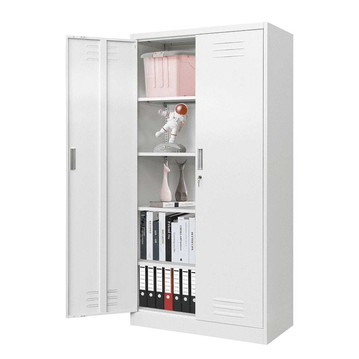 Lockable 72" Metal Storage Cabinet with Adjustable Shelves K66407
