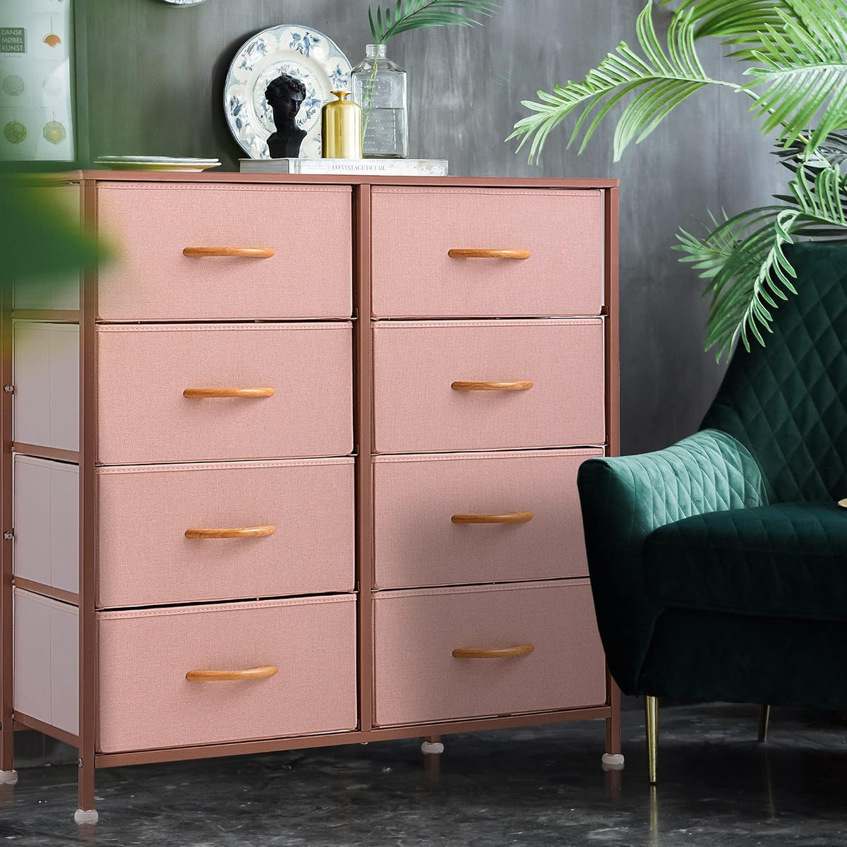 Vertical 5 Fabric Drawer Dresser Storage Tower I740