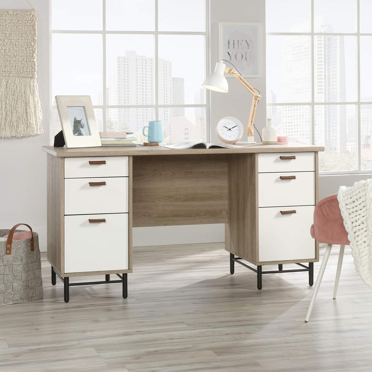 Executive Desk, Sky Oak Finish R2637