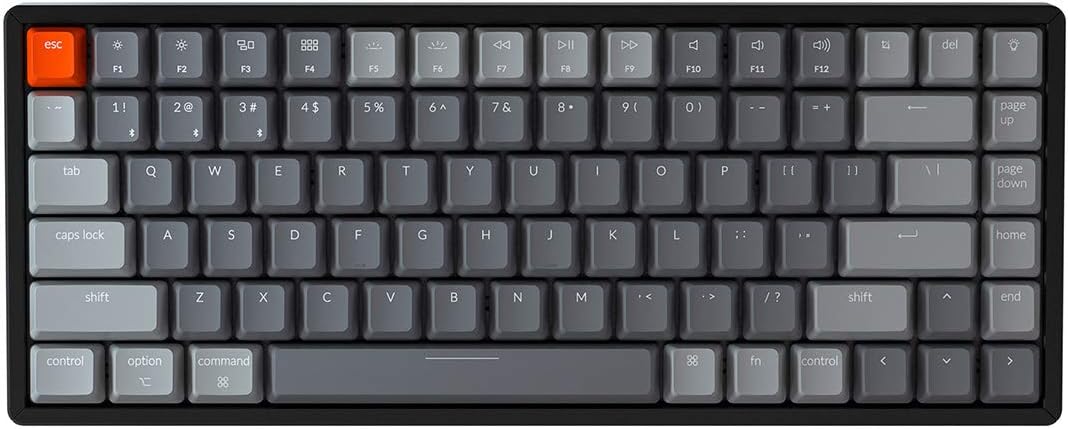 Wireless Bluetooth/USB Wired Mechanical Keyboard, Compact 84 Keys RGB LED Backlit Aluminum Frame W9632
