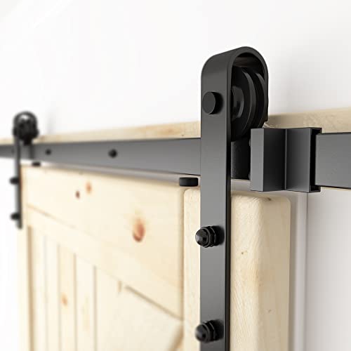 6FT Sliding Barn Door Hardware Kit Black S8358