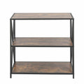 Walnut Wood Finish Metal Bookcase I28099